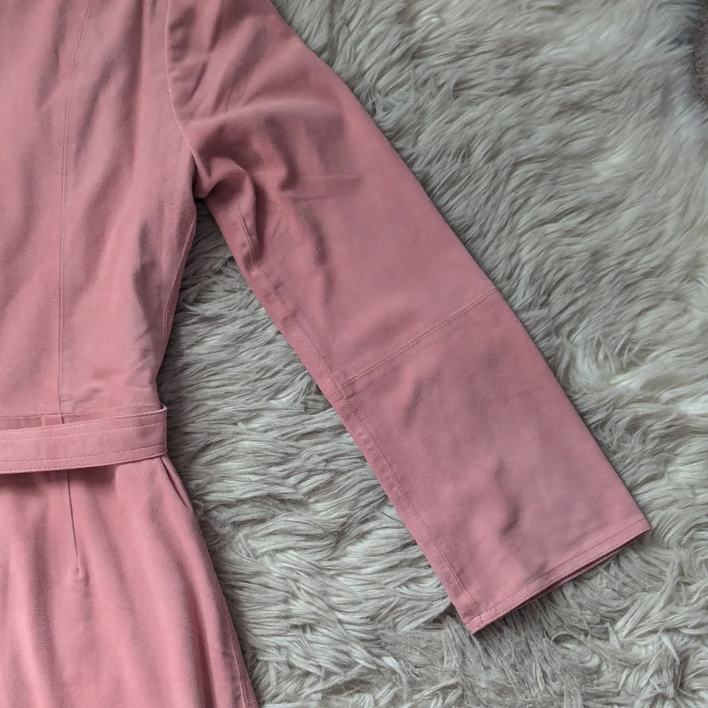 EUC J. Crew Collection Soft Genuine Suede Wrap Dress in Pink